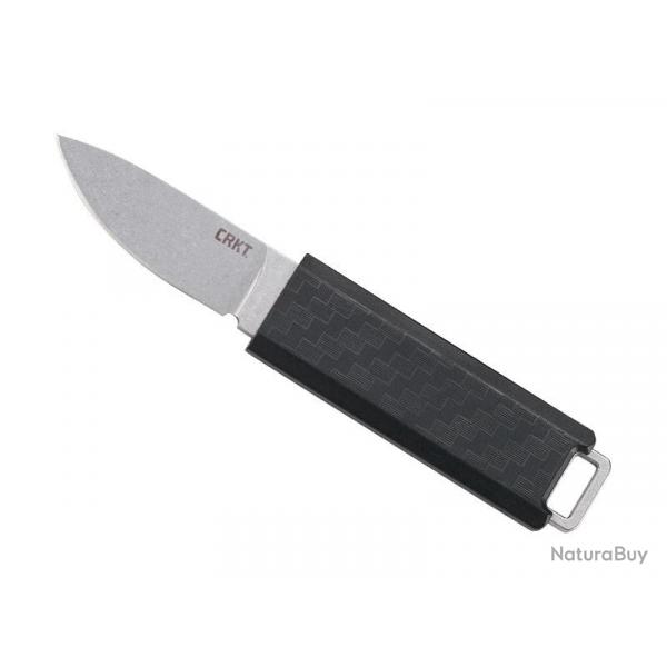 BEL2035 COUTEAU PLAT CRKT "SCRIBE" LAME 4.5CM ACIER STONEWASHED MANCHE ET ETUI ABS NOIR NEUF