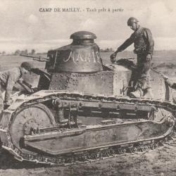 CPA - CAMP DE MAILLY - TANK PRÊT À PARTIR -N°140