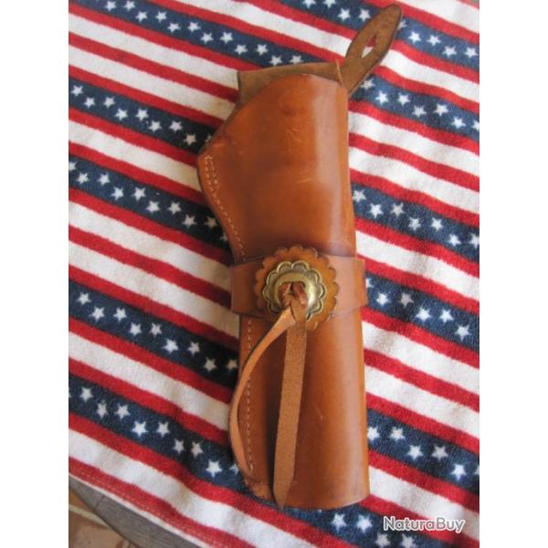 HOLSTER WESTERN EN CUIR EPAIS AVEC CONCHAS