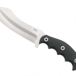 BEL2040 POIGNARD CRKT "CATHALL" LAME 14CM ACIER SATINE BROSSE MANCHE EMPREINTE DE DOIGTS + ETUI NEUF