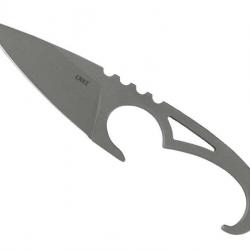 BEL2041 COUTEAU PLAT CRKT "SDN" TOUT ACIER BEAD BLASTED LAME 7CM + ETUI NEUF