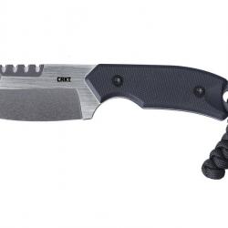 BEL2043 COUTEAU DE COU CRKT "RAZEL COMPACT" LAME CHISEL 6CM STONEWASHED MANCHE G10 NOIR + ETUI NEUF