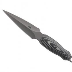 BEL2046 COUTEAU DE BOTTE CRKT "SHRILL" LAME DOUBLE TRANCHANT 11CM ACIER NITRURE DE TITANE +ETUI NEUF