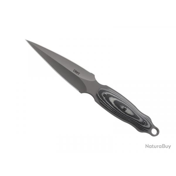 BEL2046 COUTEAU DE BOTTE CRKT "SHRILL" LAME DOUBLE TRANCHANT 11CM ACIER NITRURE DE TITANE +ETUI NEUF