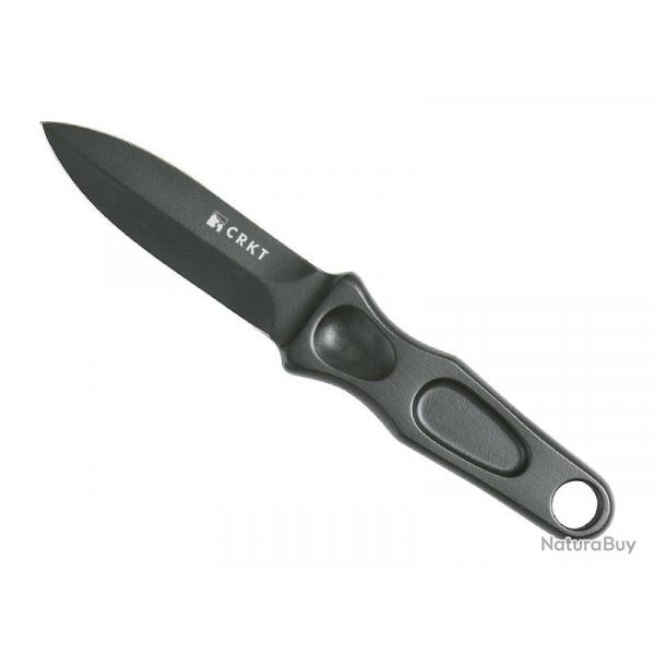 BEL2048 POIGNARD CRKT "STING" TOUT ACIER CARBONE LAME 8CM DOUBLE TRANCHANT + ETUI NEUF