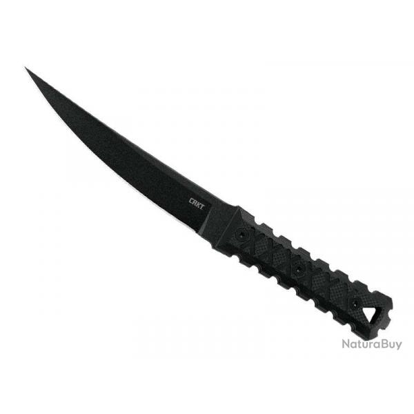 BEL2050 POIGNARD CRKT "HZ6" LAME 16.5CM ACIER CARBONE MANCHE G10 NOIR + ETUI BOLTARON NEUF