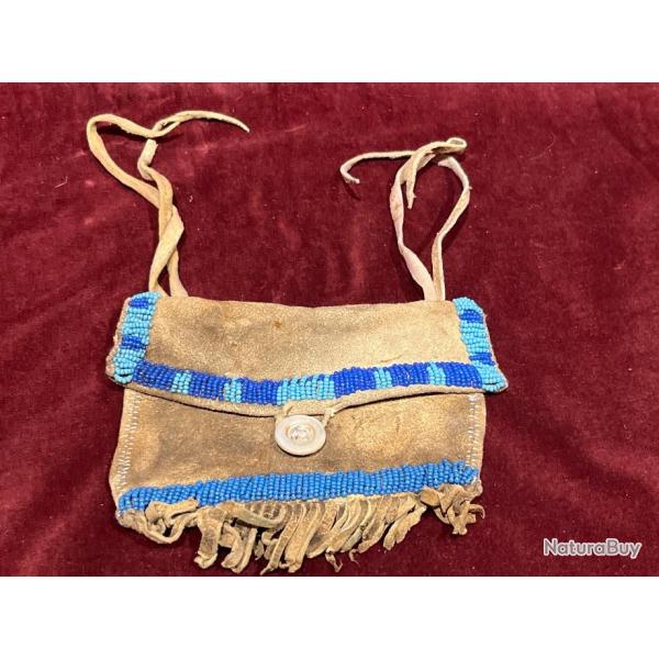 Sac de ceinture perl indien des plaines indianiste reconstitution