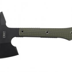 BEL2059 HACHE TACTIQUE CRKT "JENNY WREN COMPACT" 25.5CM ACIER CARBONE MANCHE KAKI + ETUI NEUF