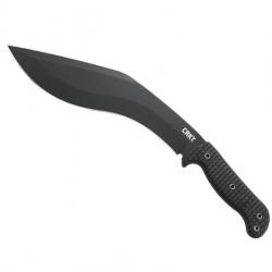 BEL2062 KUKRI CRKT "KUK" LAME NOIRE 27CM ACIER CARBONE MANCHE NYLON/FIBRE DE VERRE NOIR + ETUI NEUF