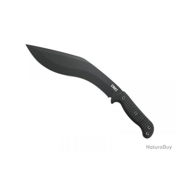 BEL2062 KUKRI CRKT "KUK" LAME NOIRE 27CM ACIER CARBONE MANCHE NYLON/FIBRE DE VERRE NOIR + ETUI NEUF