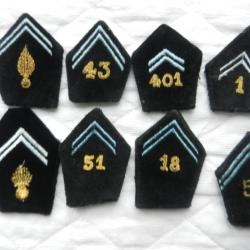 lot de 8 pattes de col militaires français