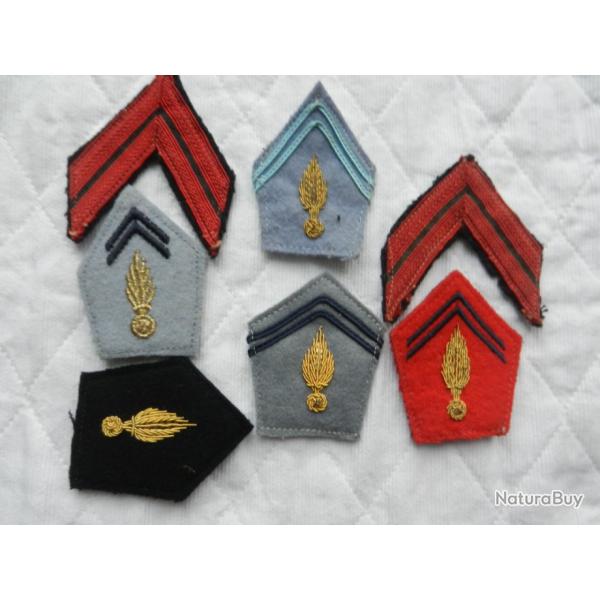 lot de 5 pattes de col et 2 galons militaires