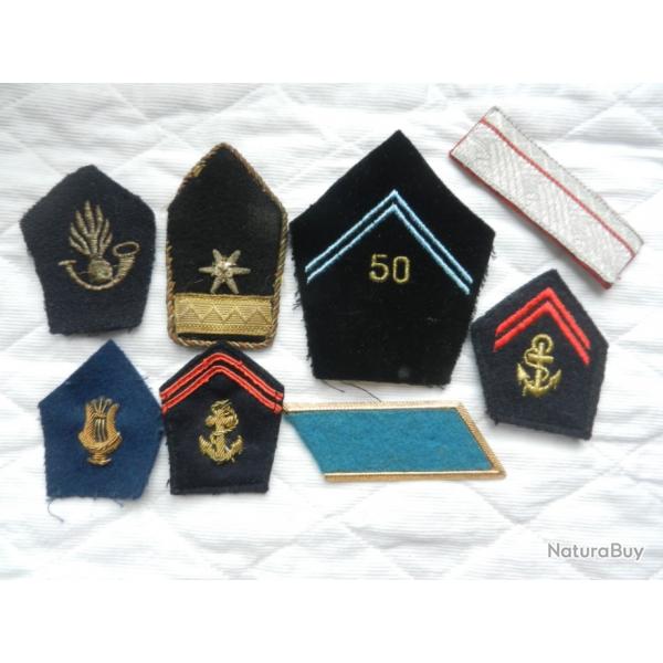 lot de 8 pattes de col militaires