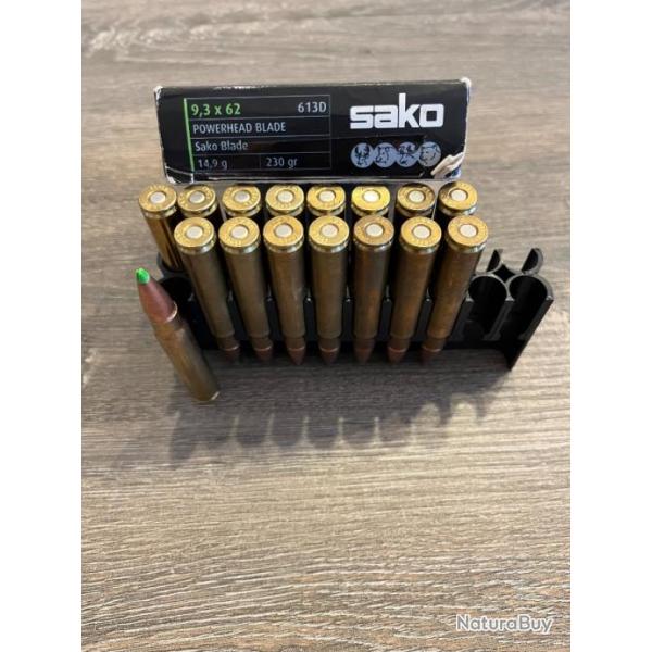 Balle Sako 9.3x62 Powerhead Blade 230 gr