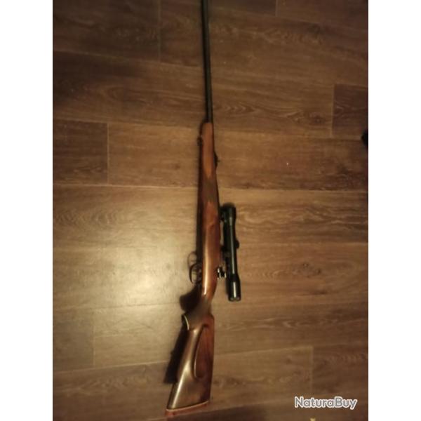 Carabine belge cal7,64 culasse type mauser + lunettes zeiss 4x32 avec montage rapide