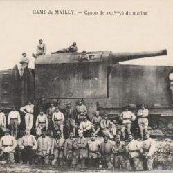 CPA - CAMP DE MAILLY - CANON DE 194 m/m DE MARINE N°145