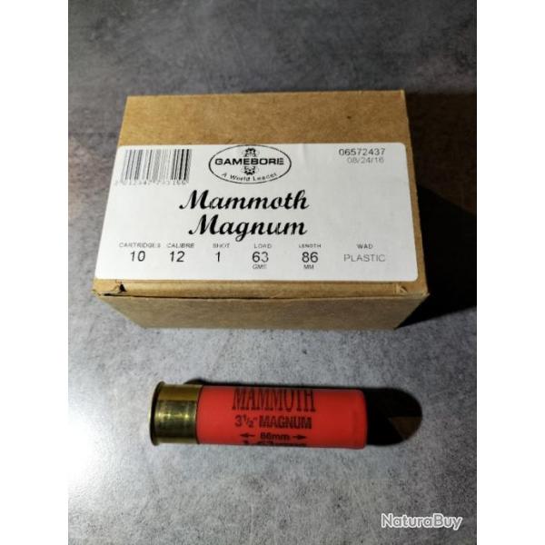 Cartouche gamebore mammoth  12/89 63 grammes