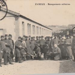 CPA - ÉVREUX - Baraquements Militaires N°734