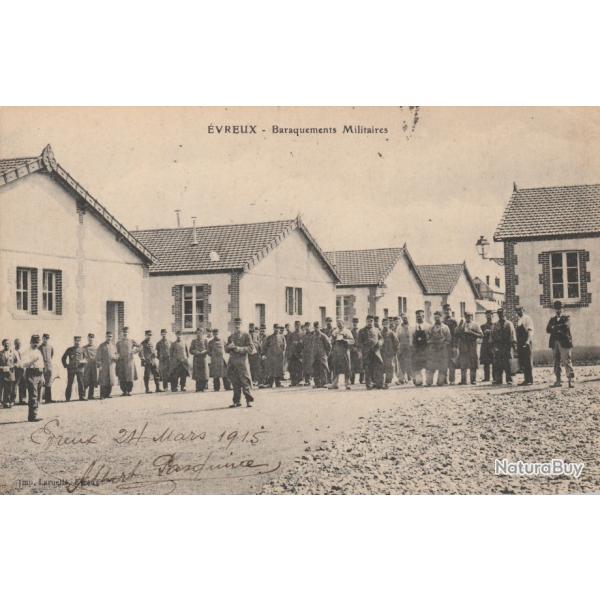 CPA - VREUX - Baraquements Militaires N736