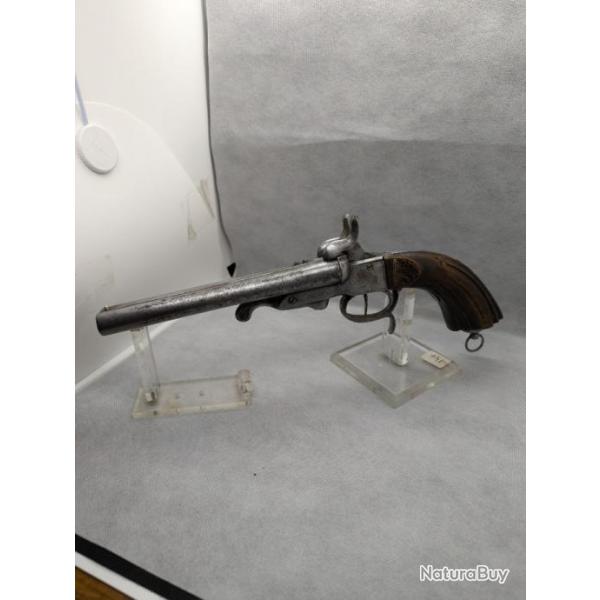 beau et grand PISTOLET DE VENNERIE 35 CM 19 EM  A CLEF