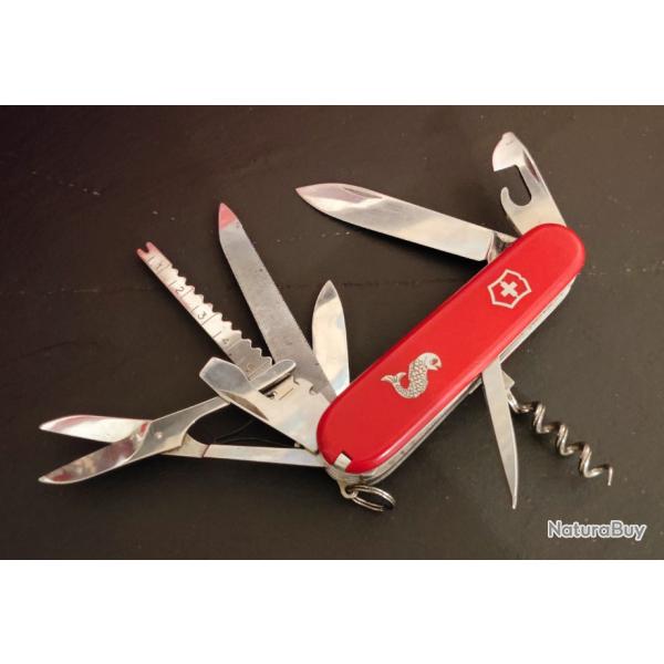 Victorinox couteau suisse Deluxe Angler 235fm Fishermesser 1973-1976 Collector