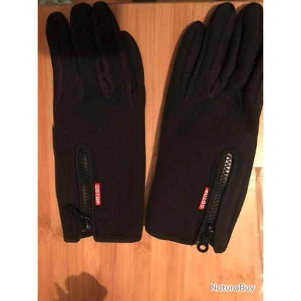 Gants d'Hiver cran Tactile Antidrapants Coupe-Vent Taille M Noir Unisexe