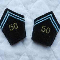 paire de pattes de col 50ème régiment blindée cavalerie