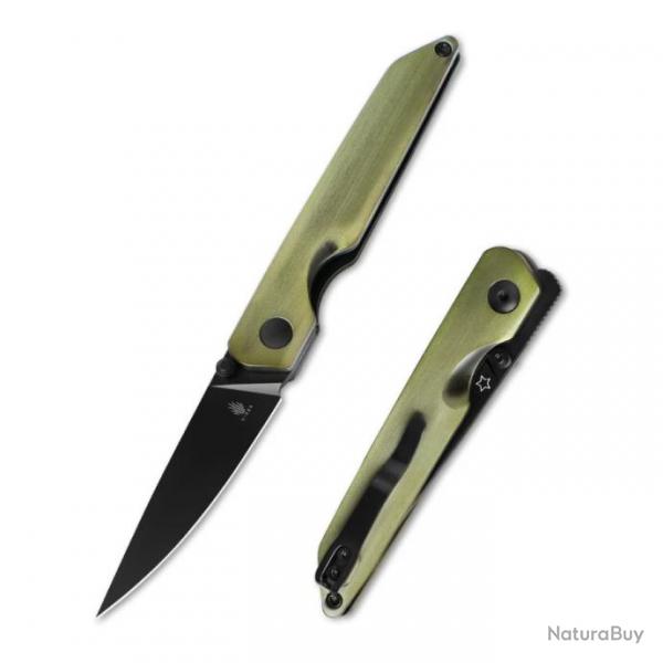 Couteau Kizer Shot Green Lame Acier 154CM Manche Aluminium Liner Lock Clip KIV3677C2