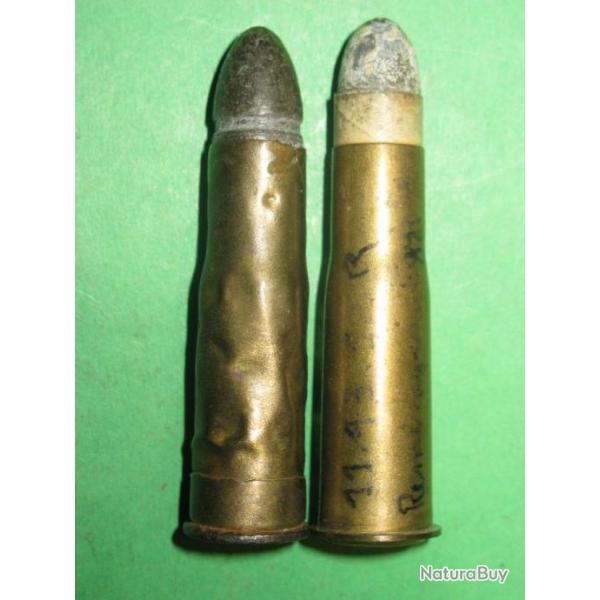 Deux cartouches 11 mm Remington 43 Egyptien Guerre 70/71