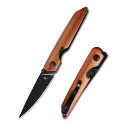 Couteau Kizer Shot Copper Lame Acier 154CM Manche Aluminium Liner Lock Clip KIV3677C1