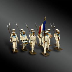 C. B. G. MIGNOT DOUZE MARINS en BLANC au pas - France - IIIème République - Vers 1900