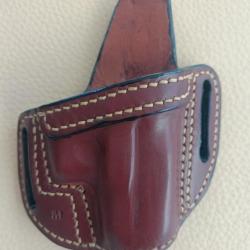 Holster cuir marron, droitier, pour GLOCK 26