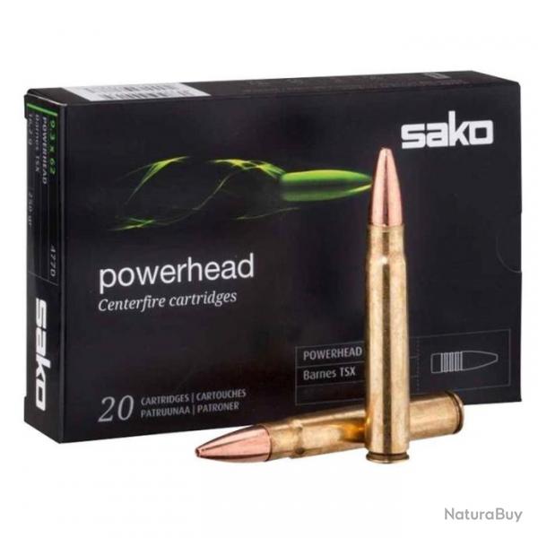 20 munitions Balles Sako 9.3x74R Powerhead 250 grs - 16.2 g