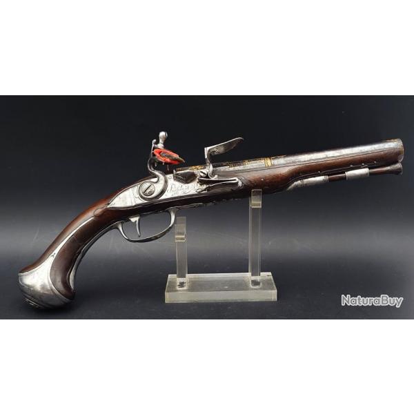 PISTOLET A SILEX OFFICIER EPOQUE LOUIS XV PAR PUIFORCAT A PARIS 1756-1775 - FRANCE XVIII France Tr