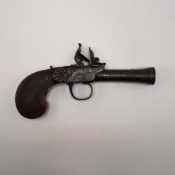 RARE Pistolet à coffre à silex 18eme