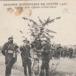 CPA -GRANDES MANOEUVRES CENTRE 1908 GENERAL OFFICIERS - TACHEE N °754