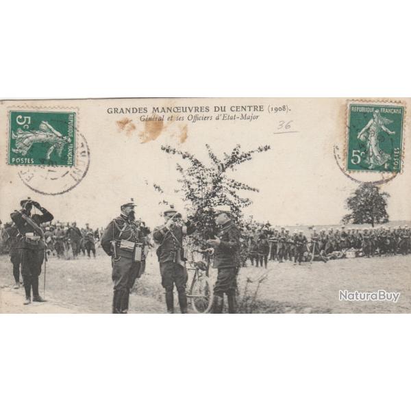 CPA -GRANDES MANOEUVRES CENTRE 1908 GENERAL OFFICIERS - TACHEE N 754