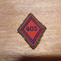 Ecusson patch losange de manche mod. 45 - 403ème Régiment d'Artillerie