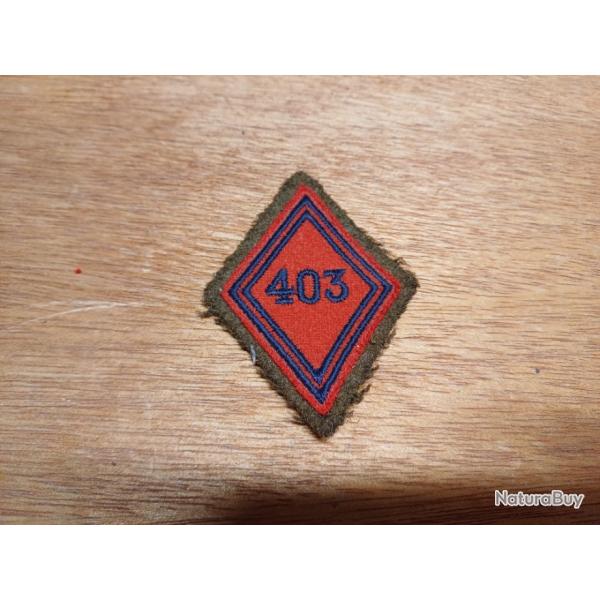 Ecusson patch losange de manche mod. 45 - 403me Rgiment d'Artillerie