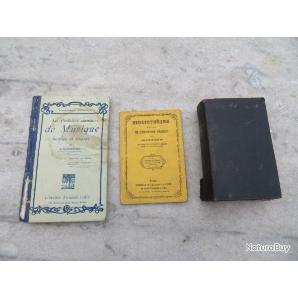 Livres Anciens - Lot de 3 anciens livres - FRANCE (Fin XIX - Dbut XX)