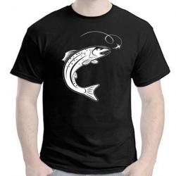 T-SHIRT TRUITE pêche à la mouche Leurre Hameçon carnassier Toc Idée cadeau pêcheur Noël Anniversaire