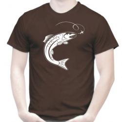 T-SHIRT TRUITE pêche à la mouche Hameçon Leurre carnassier Toc Idée cadeau pêcheur Anniversaire Noël