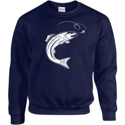 SWEAT - TRUITE pêche à la mouche Hameçon Leurre carnassier Toc Idée cadeau pêcheur Anniversaire Noël