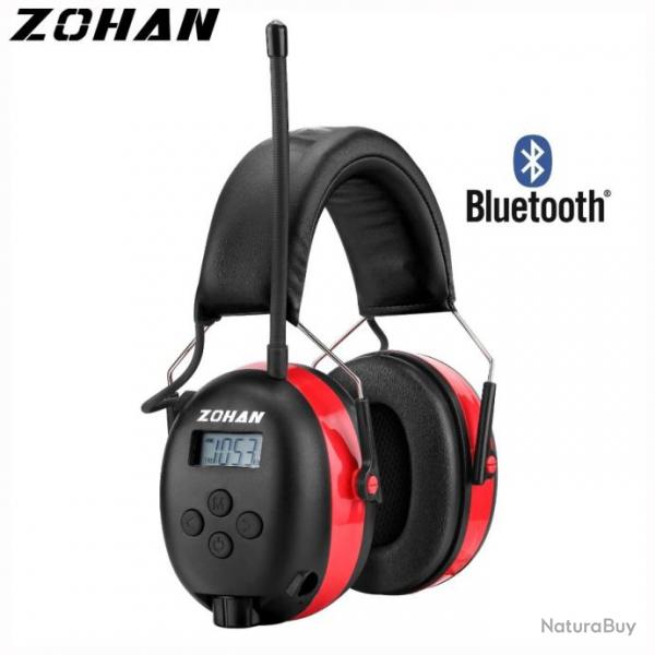 Casque anti Bruit Radio DAB + / FM et Bluetooth 5.3 sans fil SNR 30dB