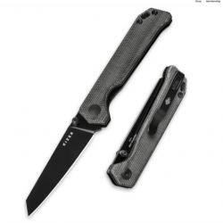 Couteau Kizer Mini Begleiter Black Lame Acier Nitro-V Manche Micarta Linerlock Clip KIV3458RA1