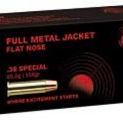 Munitions GECO cal.38 spécial full métal jacket flat nose 158gr 10.2g par 500