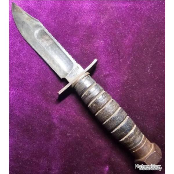 Couteau pilote air force US, CAMILLUS NY - SURVIVAL KNIFE (WW2).