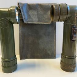 2 Lampes Torches Militaire Armée Française Modèle TL122D + Porte Documents