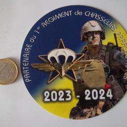 document militaire autocollant 1 er régiment chasseurs parachutistes