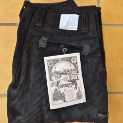 Pantalon Largeot Velours à Passants Allemand Le Laboureur Compagnon Noir 42